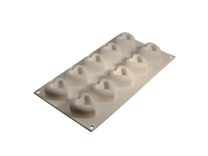 cesil silikonova forma na peceni na mrazene dezerty srdce s otvorem 5 4 cm na 10 ks