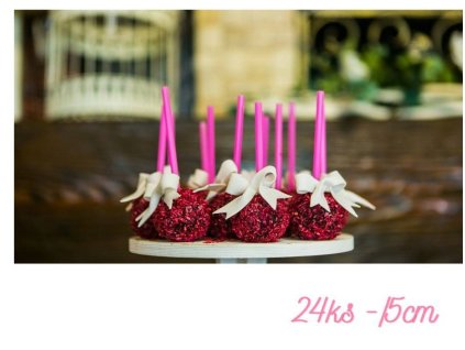 cesil plastove spejle na lizatka ruzove 15 cm 24 ks 1