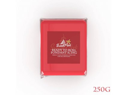 SweetArt potahovací a modelovací hmota vanilková Coral Red (250 g)