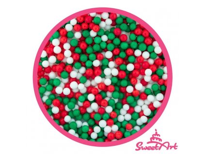 SweetArt cukrové perly Christmas mix 5 mm (80 g)