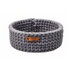 Háčkovaný košík šedý