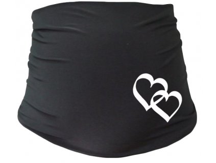 Tehotenský pás so srdiečkami čierny Be MaaMaa veľkosť S M Veľkosti tehotenské oblečenie L/XL