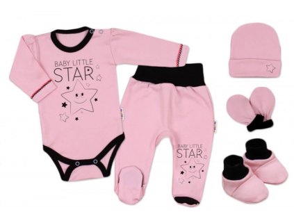Baby Nellys Súpravička do pôrodnice Baby Little Star ružová Veľkosti kojenecké oblečenie 50 0-1m