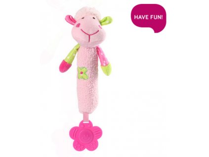 80751 babyono plysova hracka s piskatkem a hryzatkom sweet lambie ruzova