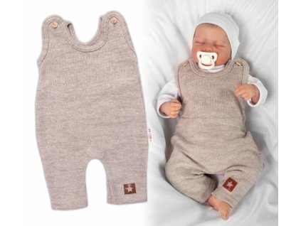 Pletené láclové nohavice Boy Star Baby Nellys béžové Veľkosti kojenecké oblečenie 74 6-9m