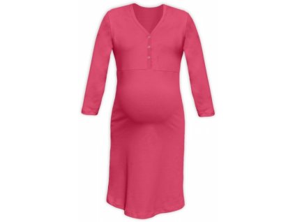 JOŽÁNEK Tehotenská dojčiace nočná košeľa PAVLA 3 4 lososovo ružová Veľkosti tehotenské oblečenie S/M