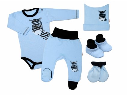 Baby Nellys Súpravička do pôrodnice Zebra modrá Veľkosti kojenecké oblečenie 68 3-6m