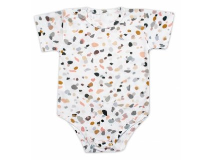 Zavinovacie dojčenské body krátky rukáv Kamienok bavlna Mrofi biele Veľkosti kojenecké oblečenie 62 2-3m