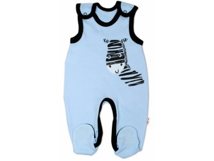 Dojčenské bavlnené dupačky Baby Nellys Zebra modré Veľkosti kojenecké oblečenie 74 6-9m