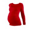JOŽÁNEK Tehotenské tričko Johanka s dlhým rukávom červená Veľkosti tehotenské oblečenie S/M