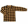 Detská košeľa MROFI dlhý rukáv Luke žlto čierna kocka Veľkosti kojenecké oblečenie 104 3-4r