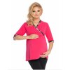 Be Maamaa Tehotenské dojčiace pyžamo 3 4 rukáv ružová čierna Veľkosti tehotenské oblečenie L/XL