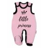 Baby Nellys Dojčenské bavlnené dupačky ružové Little Princess Veľkosti kojenecké oblečenie 74 6-9m
