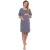 Be MaaMaa Dámska tehotenská dojčiaca nočná košeľa Luna sivá Veľkosti tehotenské oblečenie XXL 44