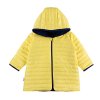 EEVI Detská prechodová prešívaná bunda s kapucňou žltá Veľkosti kojenecké oblečenie 116 5-6r
