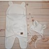 Univerzálna zavinovačka zavinovacia deka čiapočka Medvedík bavlna biela 56 62 Veľkosti kojenecké oblečenie 56-62 0-3m