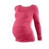 JOŽÁNEK Tehotenské tričko JOHANKA s dlhým rukávom lososovo ružová Veľkosti tehotenské oblečenie M/L