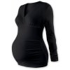JOŽÁNEK Tehotenské tričko tunika dlhý rukáv čierne Veľkosti tehotenské oblečenie L/XL