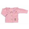 Pletený svetrík s volánikom Girl Baby Nellys púdrovo ružová Veľkosti kojenecké oblečenie 74 6-9m