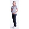 Be MaaMaa Tehotenské a dojčiace tričko s kapucňou krátky rukáv sivý melír Veľkosti tehotenské oblečenie L/XL