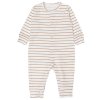 Dojčenský overálek pyžamko bez šľapiek bavlna Prúžok béžový Veľkosti kojenecké oblečenie 68 3-6m