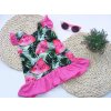 G baby Letné šaty s volánikmi Melón ružové Veľkosti kojenecké oblečenie 80 9-12m