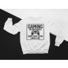 KIDSBEE Štýlová chlapčenská tepláková mikina Gaming biela veľkosť 98 Veľkosti kojenecké oblečenie 98 2-3r
