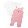 Baby Nellys 2 dielna súpravička Star body dlhý rukáv pletené dupačky růžové Veľkosti kojenecké oblečenie 68 3-6m