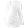 JOŽÁNEK Tehotenské tričko tunika dlhý rukáv EVA biele Veľkosti tehotenské oblečenie L/XL