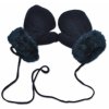 YO Zimné detské rukavice s kožušinou šnúrkou YO granát granátová kožušina Veľkosti kojenecké oblečenie 110 4-5r