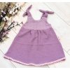 Baby Nellys Letné ľahučké mušelínové šaty Summer lila levandule Veľkosti kojenecké oblečenie 56-62 0-3m