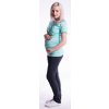 Be MaaMaa Tehotenské a dojčiace tričko s kapucňou krátky rukáv mäta Veľkosti tehotenské oblečenie L/XL