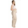 Be MaaMaa Ľanové nohavice rovné letné béžové Veľkosti tehotenské oblečenie XL 42