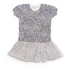 Mamatti Dojčenské šaty s tylom krátky rukáv Gepardík biele vzorované Veľkosti kojenecké oblečenie 98 2-3r