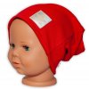 Baby Nellys Hand Made Detská funkčná čiapka s dvojitým lemom červená Veľkosti kojenecké oblečenie 110 4-5r