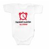 Body krátky rukáv Najlepší budíček na svete Baby Nellys biele Veľkosti kojenecké oblečenie 86 12-18m