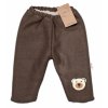 Oteplené pletené nohavice Teddy Bear Baby Nellys dvojvrstvové hnedé Veľkosti kojenecké oblečenie 80-86 12-18m