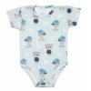 Body krátky rukáv bavlna zapínanie pri krku Mrofi Baby Bear modré Veľkosti kojenecké oblečenie 74 6-9m