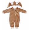 Baby Nellys Menčestrová kombinézka overal s kožušinkou Cute Bunny hnedá Veľkosti kojenecké oblečenie 68-74 6-9m