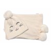 Zimná čiapka s brmbolcom šál Kitty Baby Nellys smotanová veľkosť 54 58 Veľkosti kojenecké oblečenie 116-122 5-7r
