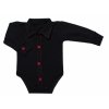 Dojčenské body košeľa Mrofi dlhý rukáv zapínanie uprostred kárko bielo čierne Veľkosti kojenecké oblečenie 86 12-18m