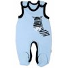Dojčenské bavlnené dupačky Baby Nellys Zebra modré Veľkosti kojenecké oblečenie 74 6-9m