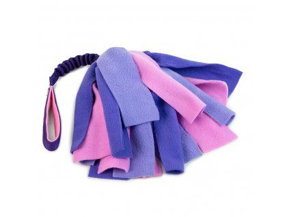 Fleece-Bungee-Zergel mit Fransen  Weicher Fleece-Zergel mit Bungee · 55 cm