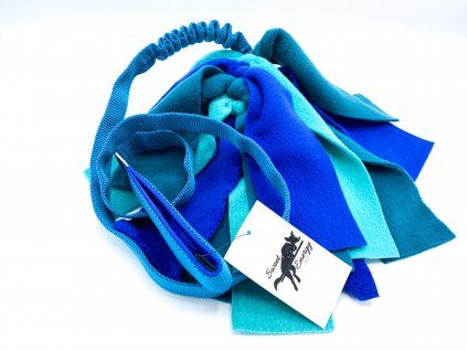 Fleece-Bungee-Zergel LONG mit Fransen  Langer Fleece-Zergel mit Bungee · 130 cm