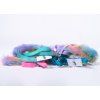 Rainbow Hundeleine mit Kunstfell-Zergel  Hundeleine mit integriertem Regenbogen-Kunstfellzergel · 150 cm