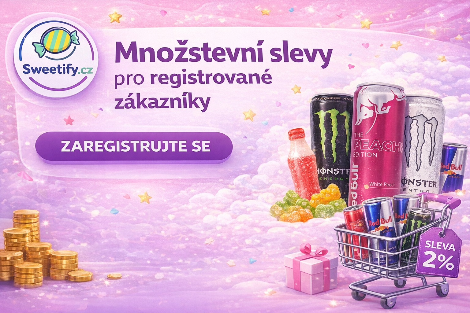 Množstevní slevy pro registrované zákazníky na Sweetify.cz