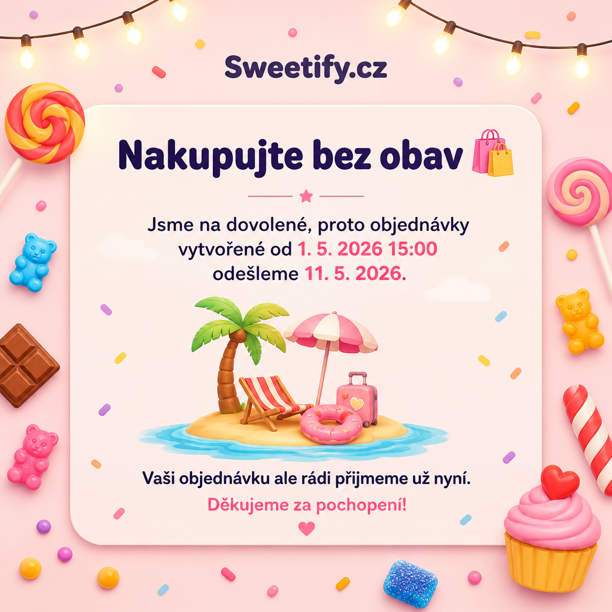 Krátká pauza, sladký návrat: Jedeme na dovolenou! 🏝️