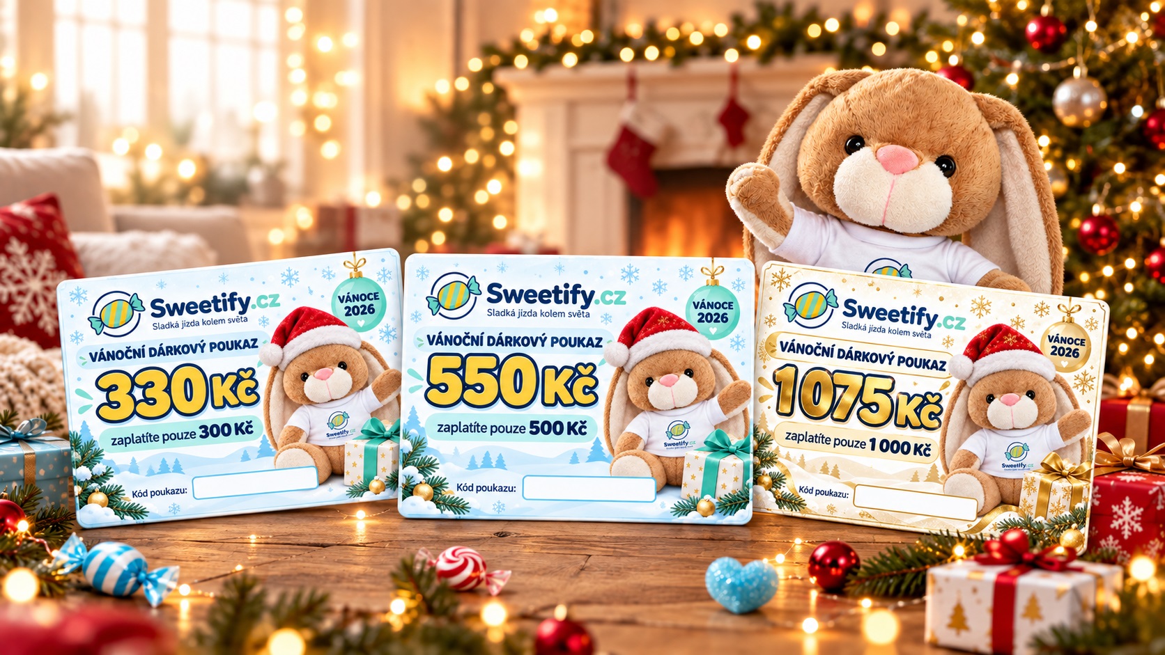 Vánoční překvapení od Sweetify.cz: poukazy s bonusem zdarma