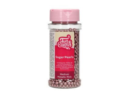 FUNCAKES2021 F51665 FUNCAKES SUGAR PEARLS MEDIUM METALLIC PINK 80G JPG 1