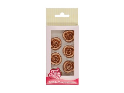 FUNCAKES2022 F50440 FUNCAKES MARZIPAN DECORATIONS ROSES BRONZE GOLD JPG